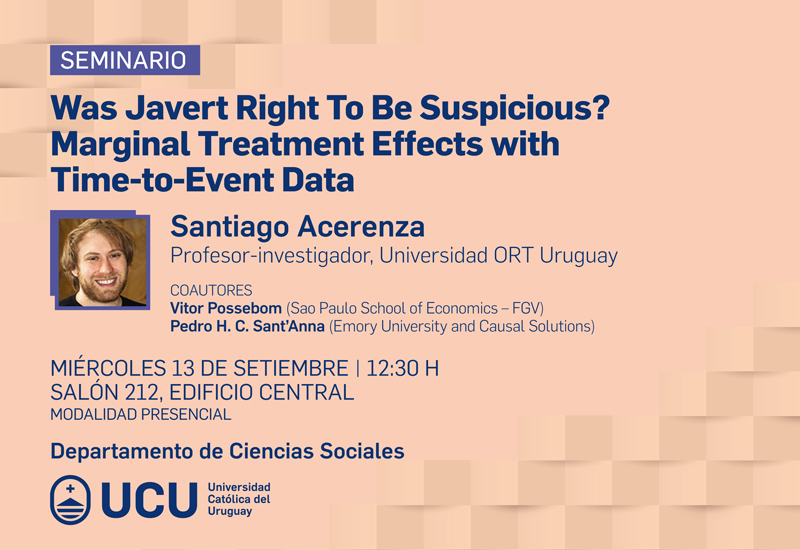 SEMINARIO Was Javert Right to be suspicious? Marginal treatment effects with time-to-event data