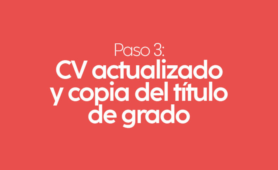 imagen de Diabetología: Paso 3 CV actualizado y copia del título de grado